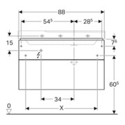 Geberit Meuble sous lavabo Xeno2 88x53x46,2 cm, 2 tiroirs, avec tablette, structuré/gris sable-5