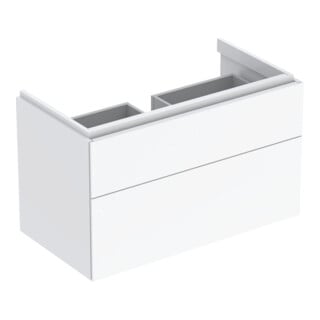 Geberit Meuble sous lavabo Xeno2 88x53x46,2 cm, laqué blanc brillant, 2 tiroirs