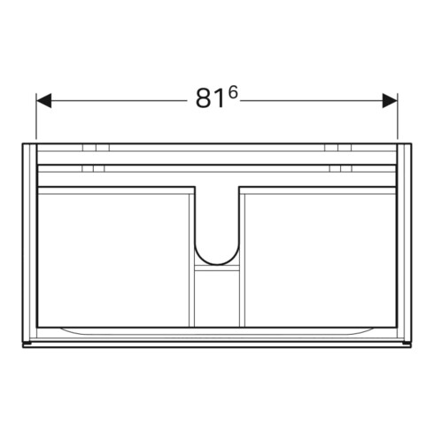 Geberit Meuble sous lavabo Xeno2 88x53x46,2 cm, laqué blanc brillant, 2 tiroirs