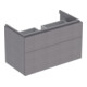 Geberit Meuble sous lavabo Xeno2 88x53x46,2 cm, struct./noir-gris, 2 tiroirs-1