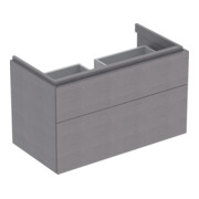 Geberit Meuble sous lavabo Xeno2 88x53x46,2 cm, struct./noir-gris, 2 tiroirs