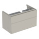 Geberit Meuble sous-lavabo Xeno2 88x53x46,2cm, 2 tiroirs, avec plan, greige-1
