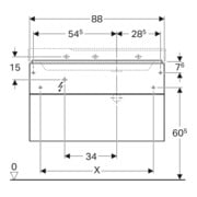 Geberit Meuble sous-lavabo Xeno2 88x53x46,2cm, 2 tiroirs, avec plan, greige-5