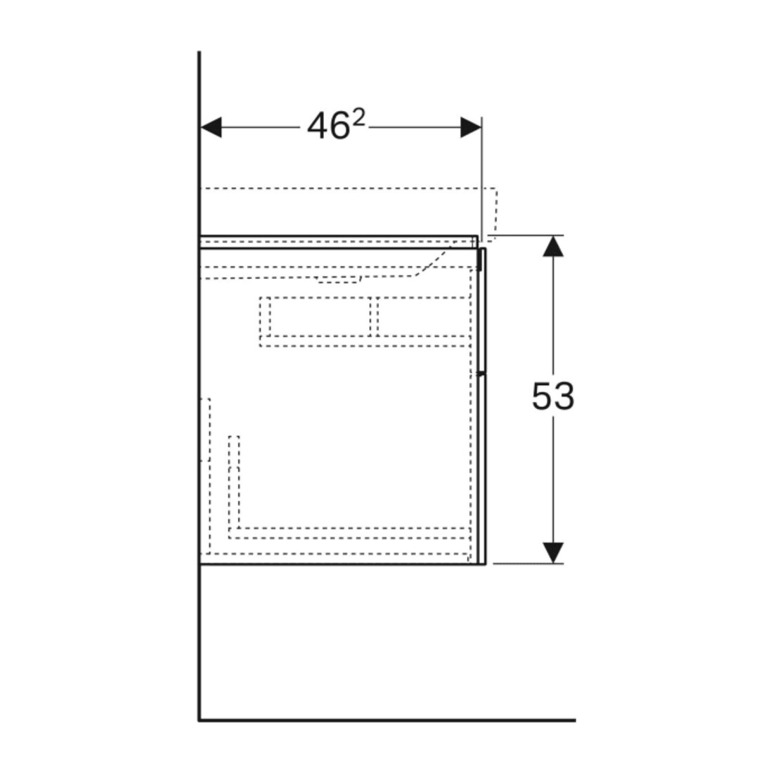 Geberit Meuble sous-lavabo Xeno2 88x53x46,2cm, 2 tiroirs, avec plan, greige