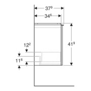 Geberit Meuble sous vasque Acanto 1 tiroir, L. 45 cm, lava mat / lava mat-5