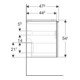 Geberit Meuble sous vasque double Acanto 1 tiroir latéral, 1 tiroir en I, L 119 cm, blanc / laqué mat