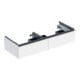 Geberit Meuble sous vasque double iCon 118,4x24,7x47,6 cm, 2 tiroirs, blanc/bois clair brillant/gr. vc-1