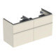 Geberit Meuble sous vasque double iCon 118,4x61,5x47,6 cm, 4 tiroirs, blanc brillant/Gr. sa ma-1