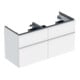 Geberit Meuble sous vasque double iCon 118,4x61,5x47,6 cm, 4 tiroirs, blanc laqué brillant-1
