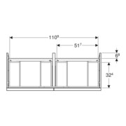 Geberit Meuble sous vasque double iCon 118,4x61,5x47,6 cm, 4 tiroirs, blanc laqué brillant-4