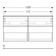 Geberit Meuble sous vasque double iCon 118,4x61,5x47,6 cm, 4 tiroirs, la. m/la. ma