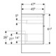 Geberit Meuble sous vasque double iCon 118,4x61,5x47,6 cm, 4 tiroirs, la. m/la. ma