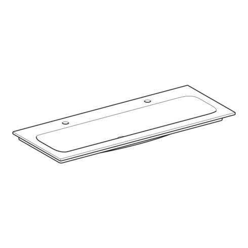 Geberit Meuble vasque iCon 120x48 cm, robinetterie gauche + droite, sans trop-plein, blanc