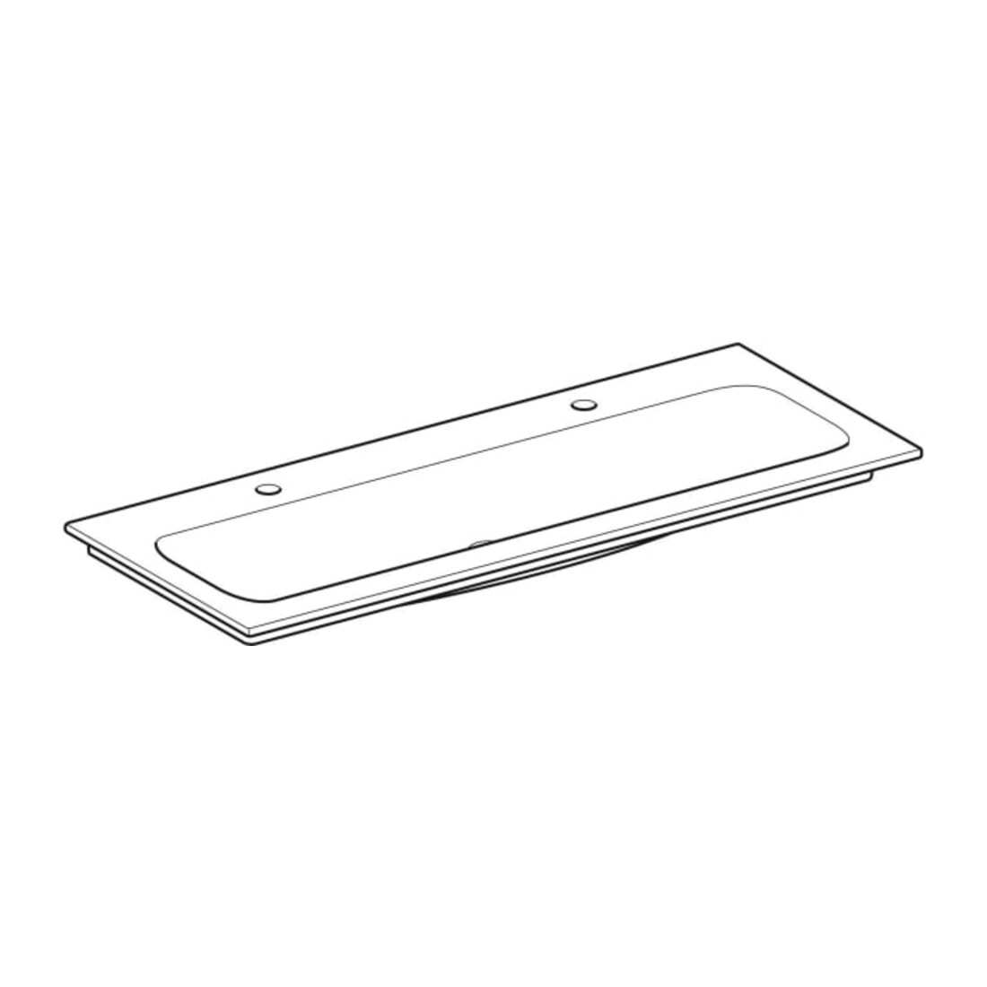 Geberit Meuble vasque iCon 120x48 cm, robinetterie gauche + droite, sans trop-plein, blanc