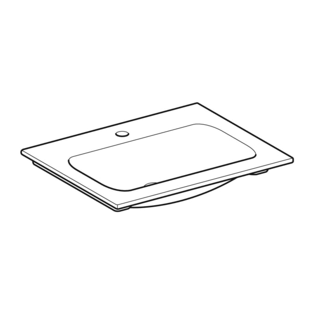 Geberit Meuble vasque iCon 60x48 cm, mitigeur, sans trop-plein, blanc