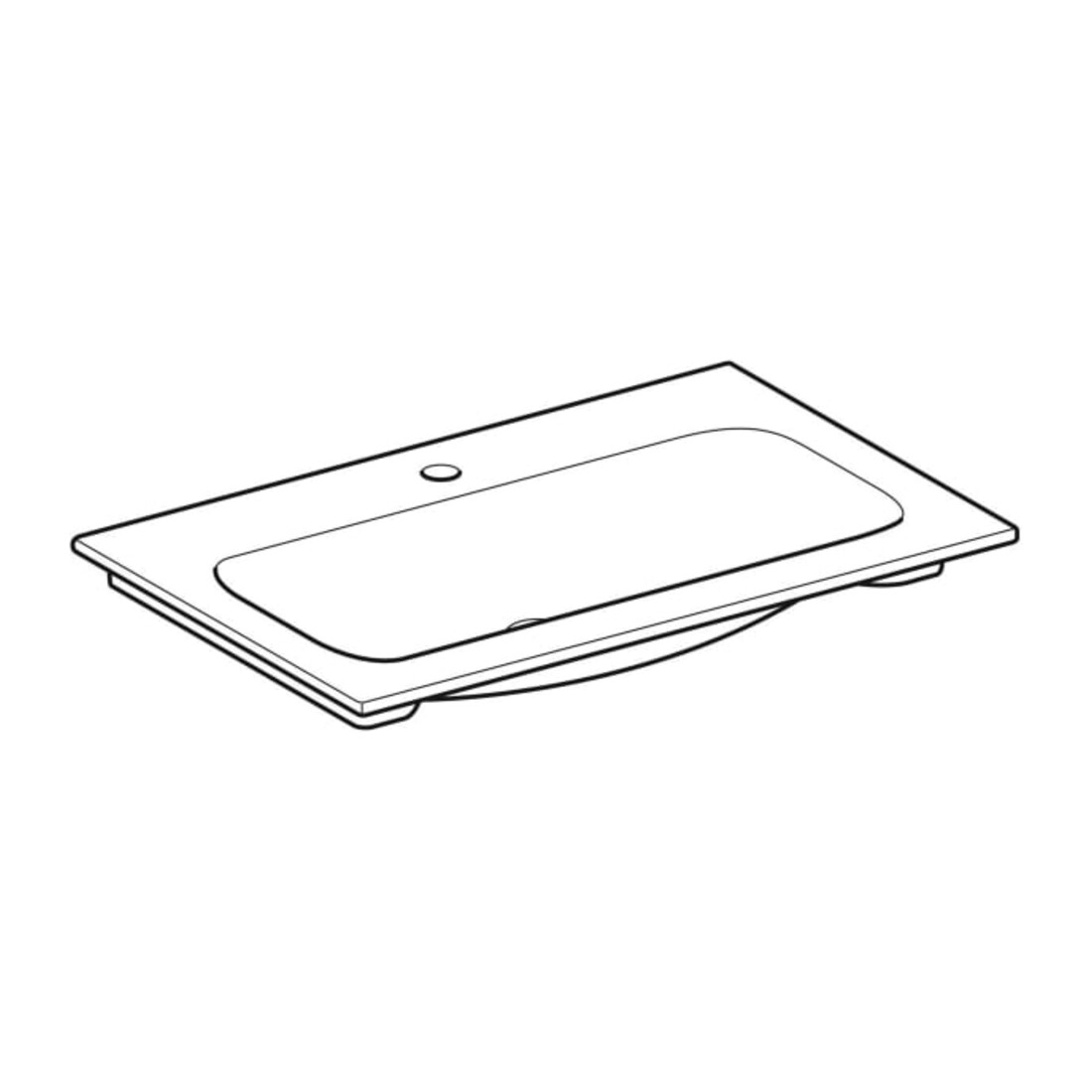 Geberit Meuble vasque iCon 75x48 cm, mitigeur encastré, sans trop-plein, blanc