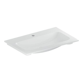 Geberit Meuble vasque iCon 75x48cm, mitigeur encastré, sans trop-plein, blanc/KeraTe
