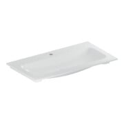 Geberit Meuble vasque iCon 90x48cm, mitigeur encastré, sans trop-plein, blanc/KeraTe