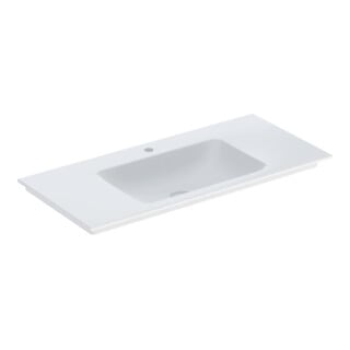 Geberit Meuble vasque One 105x48cm, mitigeur encastré, sans trop-plein, blanc K-Tect