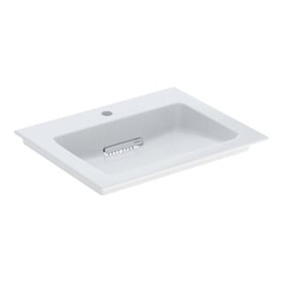 Geberit Meuble vasque One 60 cm, sortie horizontale, sans trop-plein, blanc K-Tect/Bl blanc