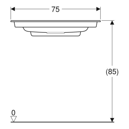 Geberit Meuble vasque One 75x40cm, sans trop-plein, avec vidage, blanc K-Tec/Chrome brillant