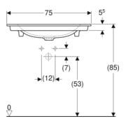 Geberit Meuble vasque One 75x48 cm, sans robinet + trop-plein, blanc KeraTect-2