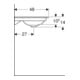 Geberit Meuble vasque One 90x48 cm, sans robinet + trop-plein, blanc KeraTect