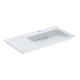 Geberit Meuble vasque One 90x48 cm, sans trou, blanc K-Tect/Bl, robinet à droite