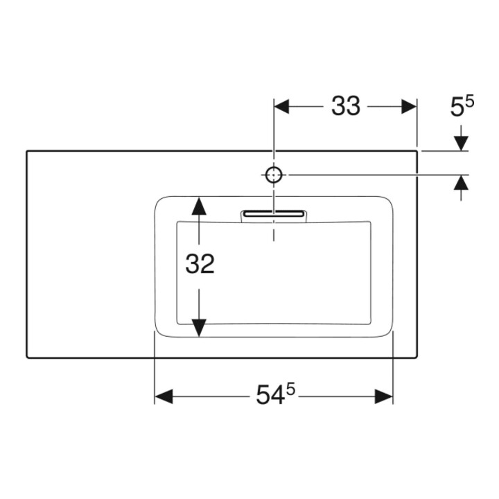 Geberit Meuble vasque One 90x48 cm, sans trou, blanc K-Tect/Bl, robinet à droite