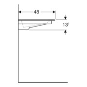 Geberit Meuble vasque One 90x48 cm, sans trou, blanc K-Tect/Bl, robinet à droite-5