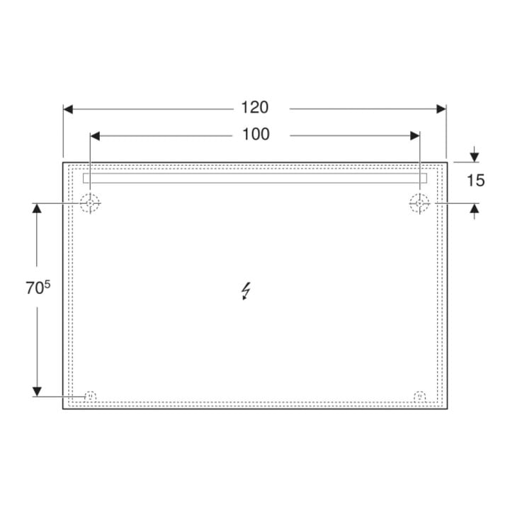 Geberit Miroir lumineux Option Basic éclairage haut, 140x90 cm