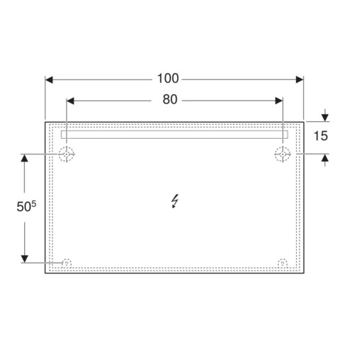 Geberit Miroir lumineux Option Basic éclairage supérieur, 120x70 cm