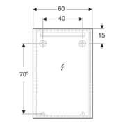 Geberit Miroir lumineux Option Basic éclairage supérieur, 60x90 cm-2