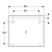 Geberit Miroir lumineux Option Basic éclairage supérieur, 80x70 cm-5
