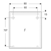 Geberit Miroir lumineux Option Basic éclairage supérieur, 80x90 cm-5