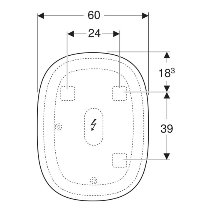 Geberit Miroir lumineux Option Oval 80x60 cm, éclairage indirect