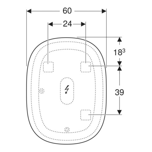 Geberit Miroir lumineux Option Oval 80x60 cm, éclairage indirect