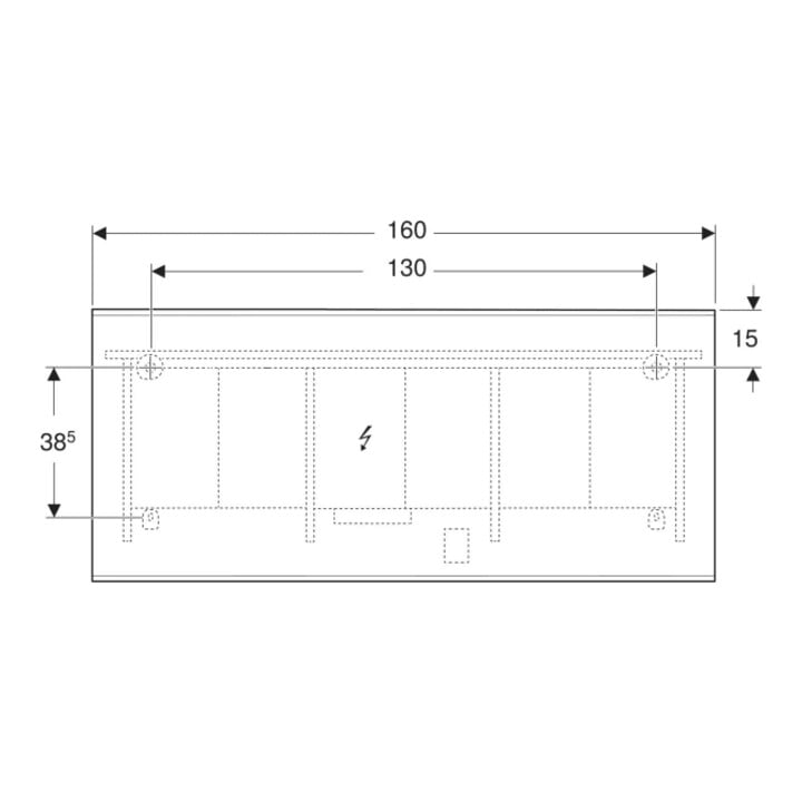 Geberit Miroir lumineux Option Plus 160x70 cm, s m/Al el, éclairage dir./ind.