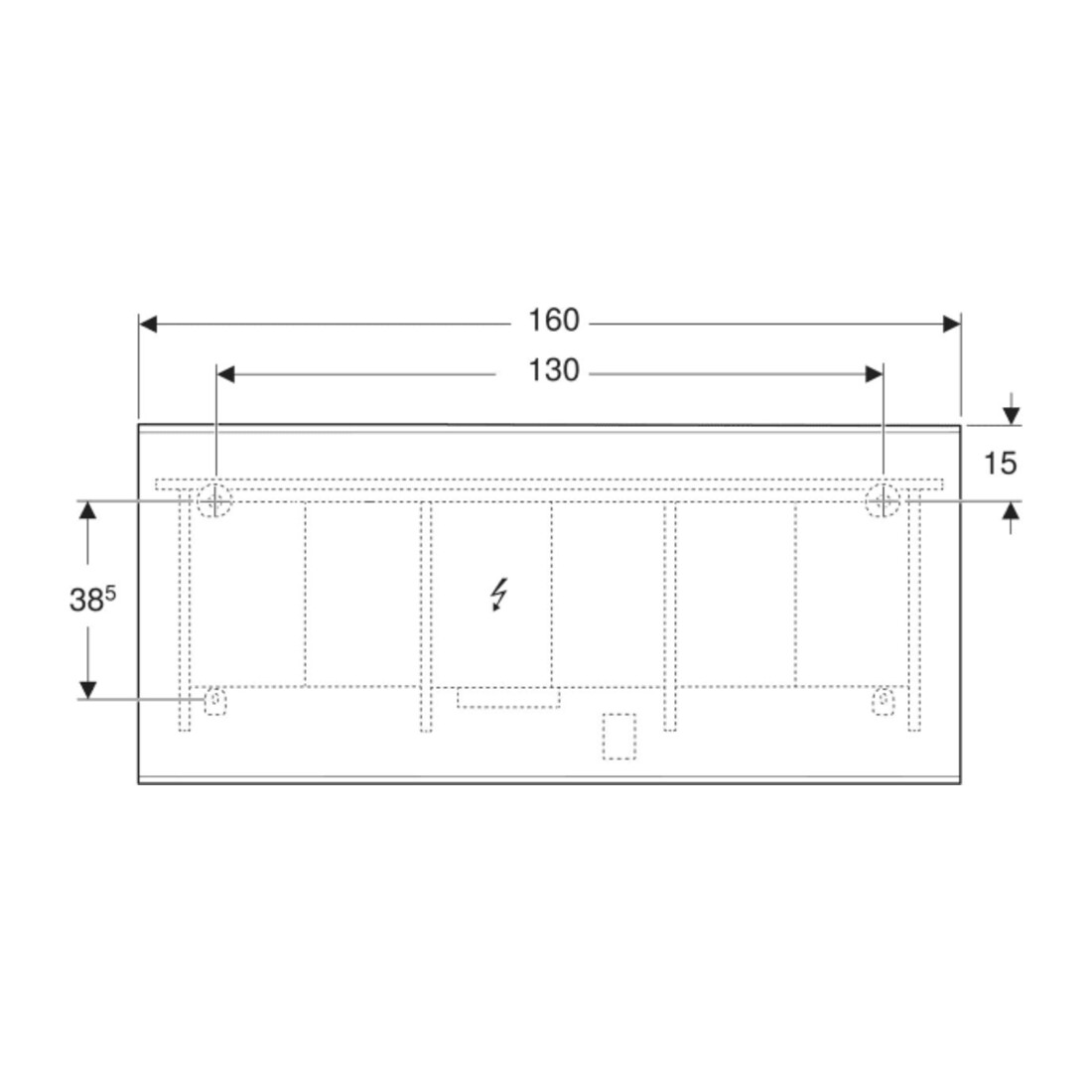 Geberit Miroir lumineux Option Plus 160x70 cm, s m/Al el, éclairage dir./ind.