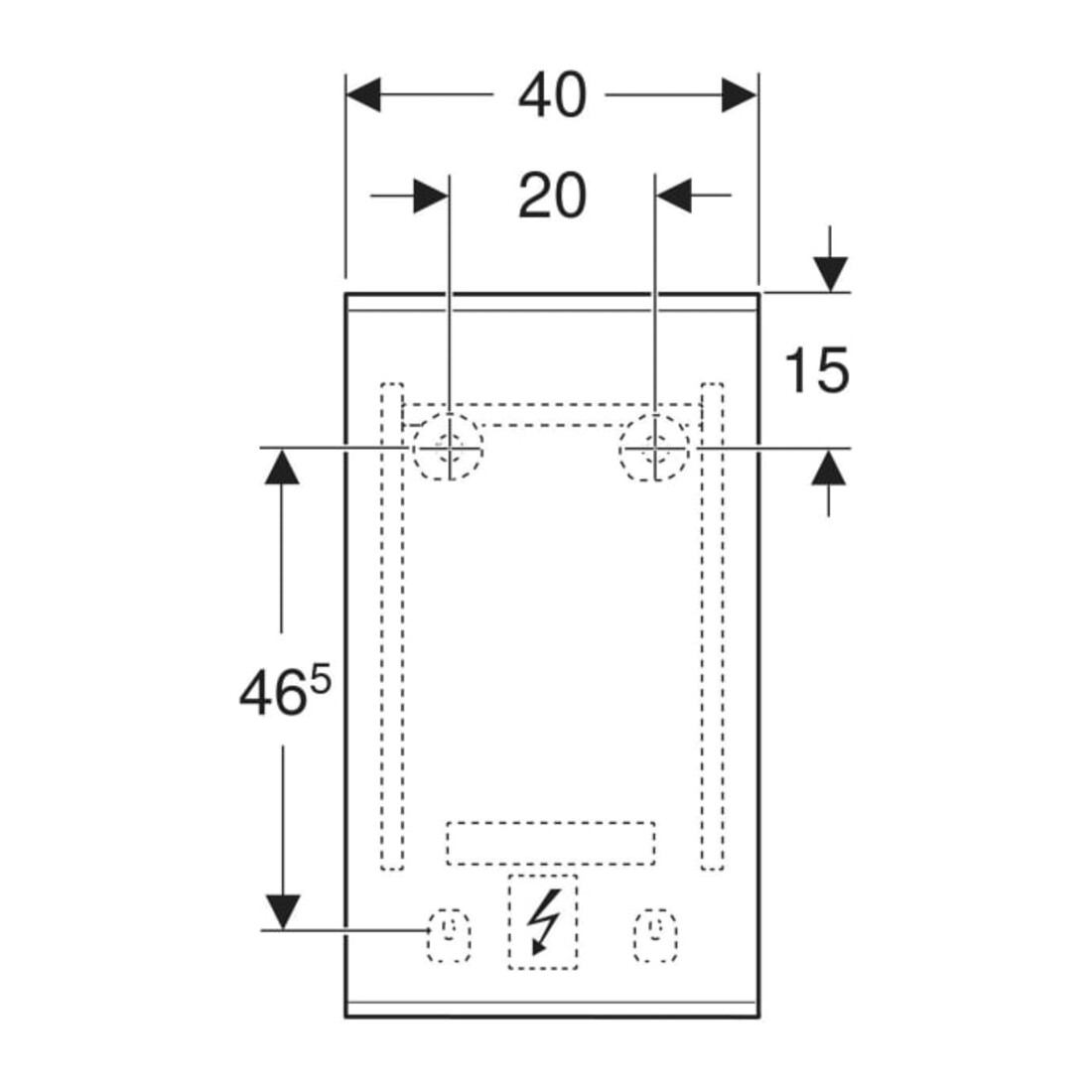 Geberit Miroir lumineux Option Plus 40x70 cm, alu anodisé, éclairage dir./ind.