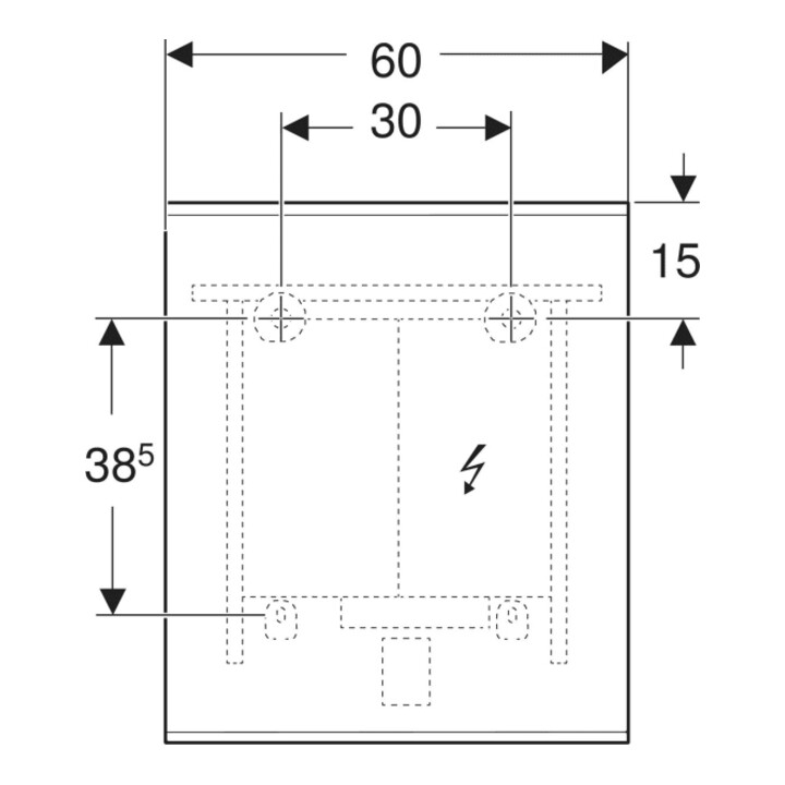 Geberit Miroir lumineux Option Plus 60x70 cm, alu anodisé, éclairage dir./ind.