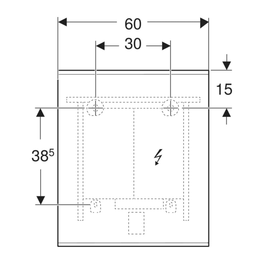 Geberit Miroir lumineux Option Plus 60x70 cm, alu anodisé, éclairage dir./ind.