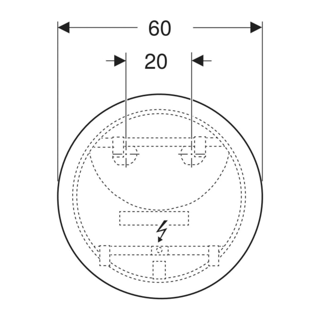 Geberit Miroir lumineux Option Round d= 60 cm, éclairage direct/indirect
