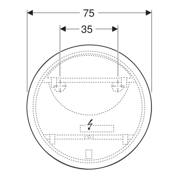 Geberit Miroir lumineux Option Round d= 75 cm, éclairage direct/indirect