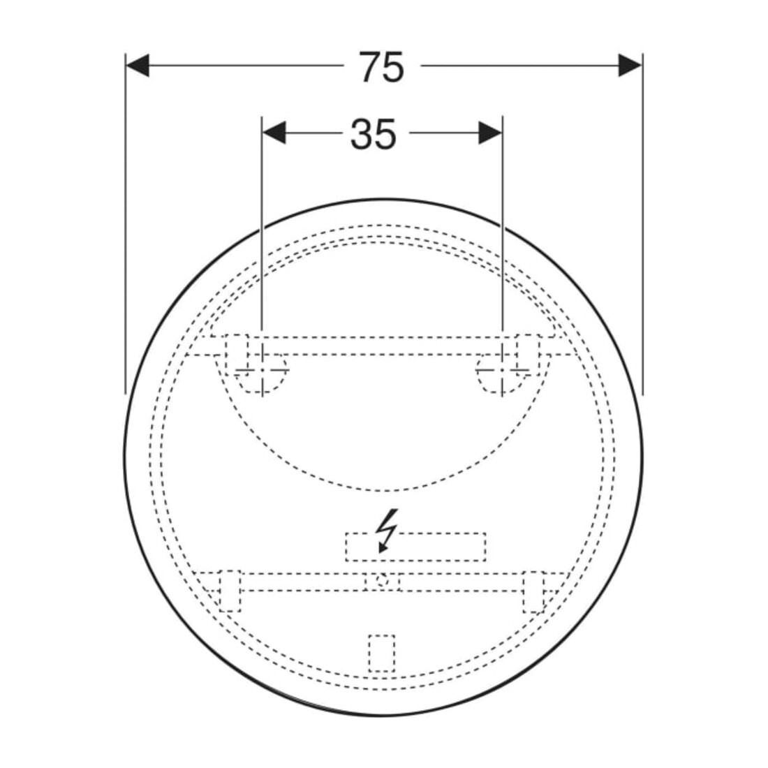 Geberit Miroir lumineux Option Round d= 75 cm, éclairage direct/indirect