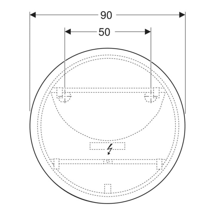 Geberit Miroir lumineux Option Round d= 90 cm, éclairage direct/indirect