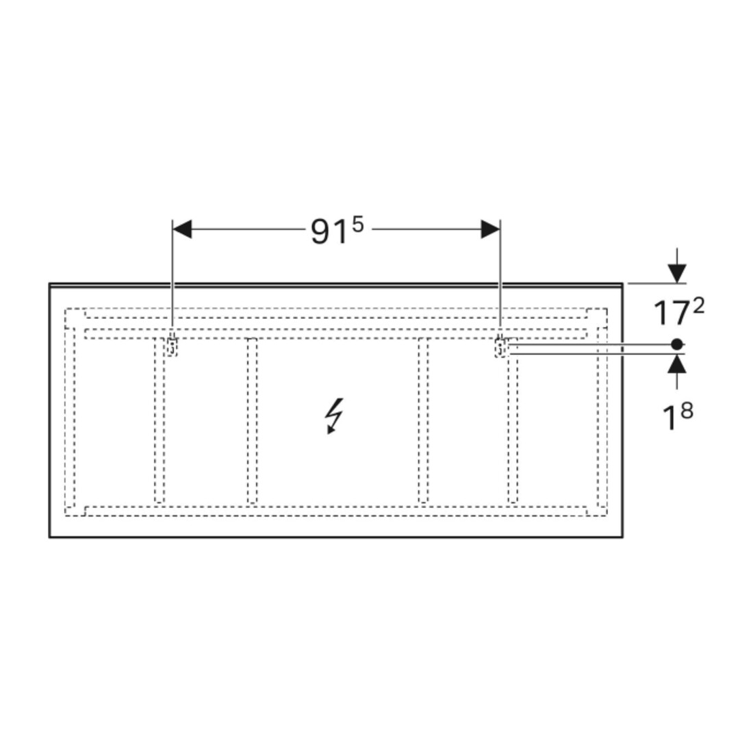 Geberit Miroir lumineux Xeno2 160x71x5,5 cm, LED, 230 V, 50 Hz, 108 W