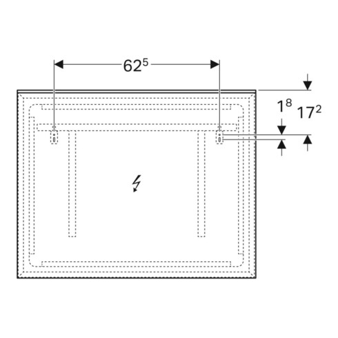 Geberit Miroir lumineux Xeno2 90x71x5,5 cm, LED, 230 V, 50 Hz, 72,7 W