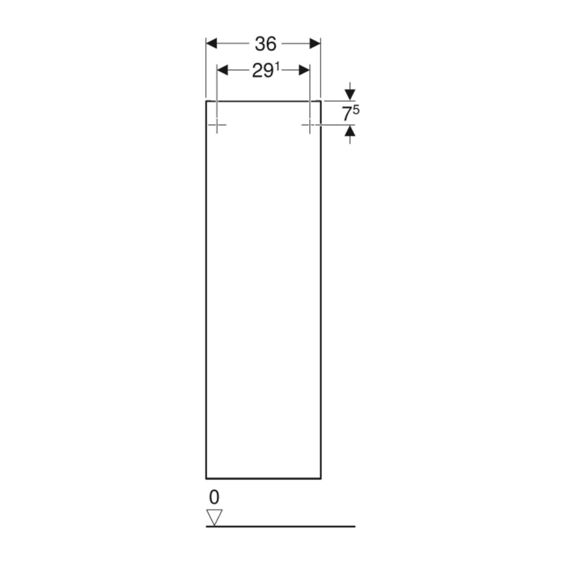 Geberit Mittelhochschrank Smyle Square 36x118x29,9cm, 1 Tür, lava matt