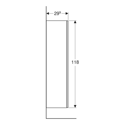 Geberit Mittelhochschrank Smyle Square 36x118x29,9cm, 1 Tür, weiß hochglanz